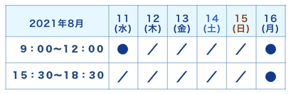 夏期休診のお知らせ